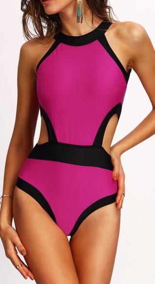 Contrast Trim Cutout One-piece Swimsuit - Picture 2 of 8